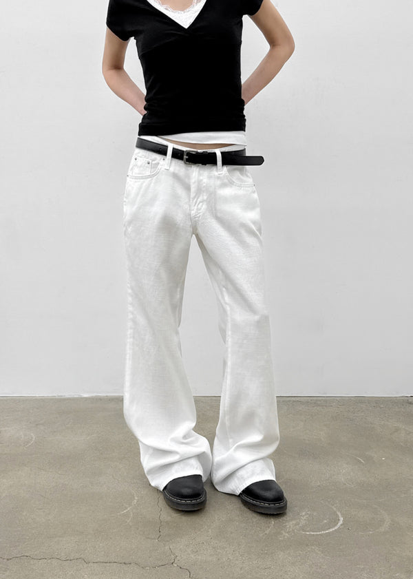 Zreng Low-waist Summer Bootcut Cotton Pants