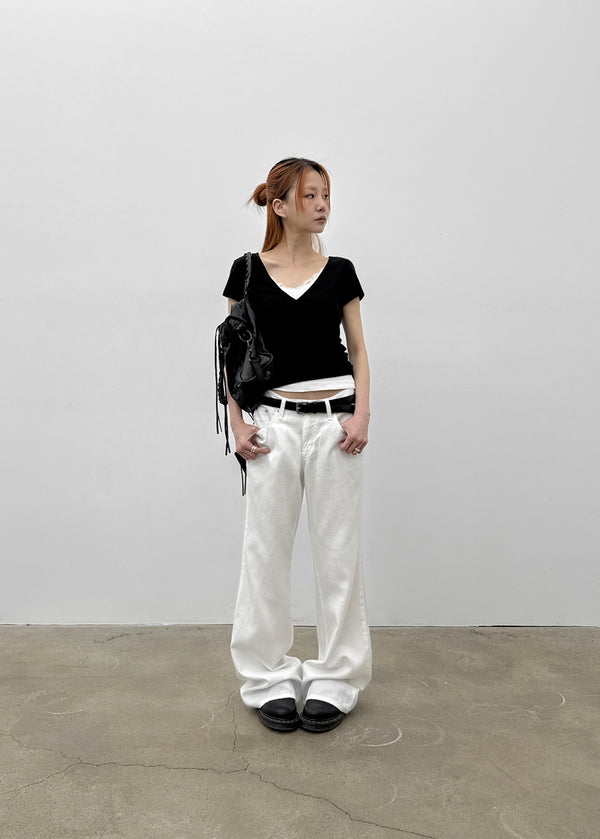 Zreng Low-waist Summer Bootcut Cotton Pants
