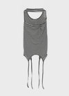Twos-two Striped Strap Halter Long Sleeveless