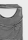 Twos-two Striped Strap Halter Long Sleeveless