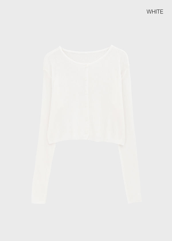 Purehi Linen Round Knit Cardigan