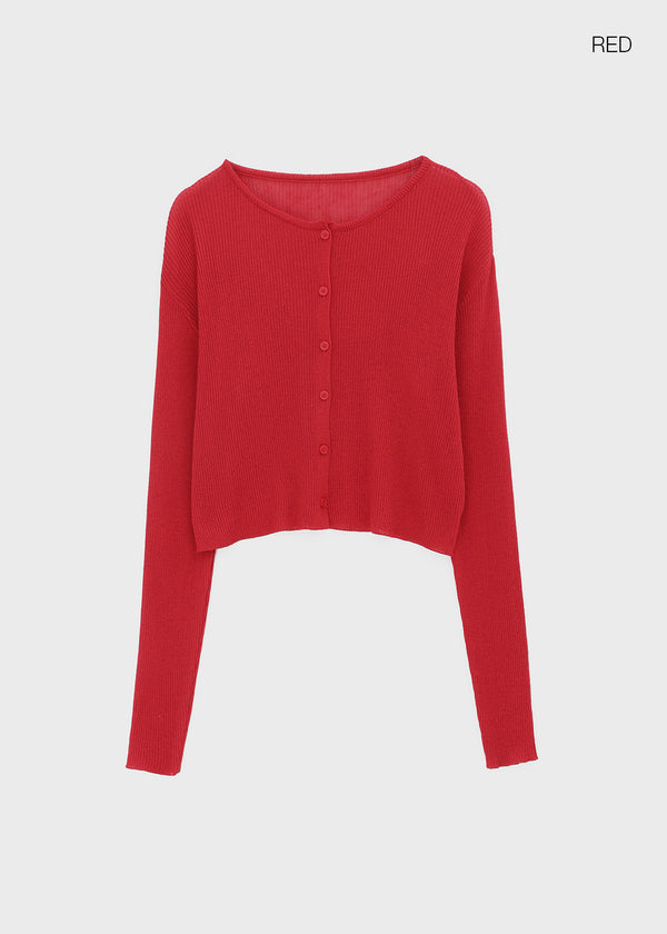 Purehi Linen Round Knit Cardigan