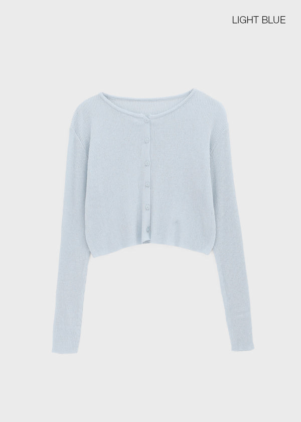 Purehi Linen Round Knit Cardigan