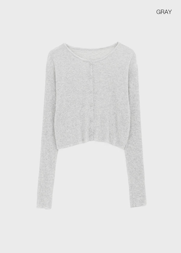 Purehi Linen Round Knit Cardigan