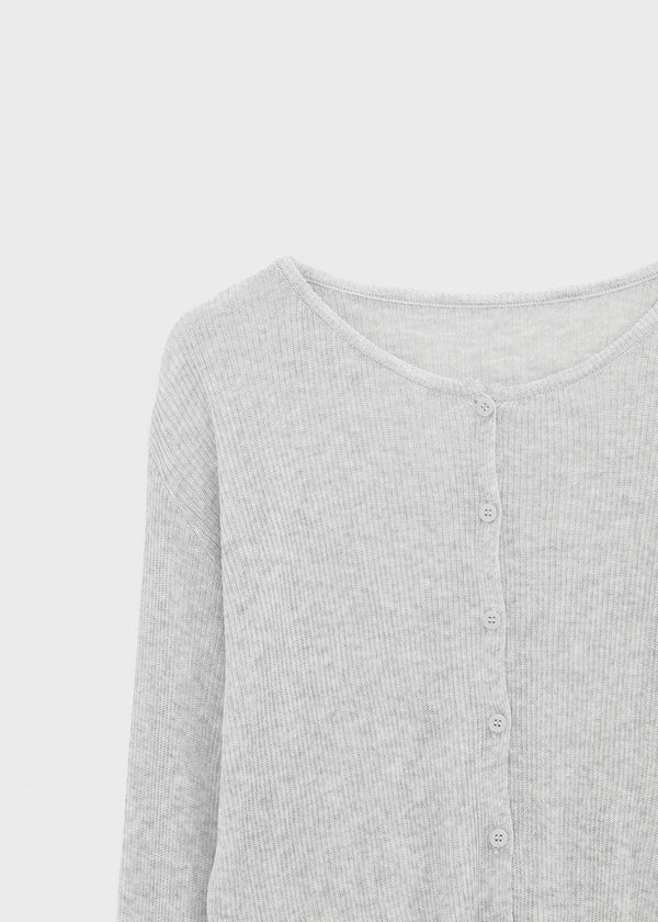 Purehi Linen Round Knit Cardigan