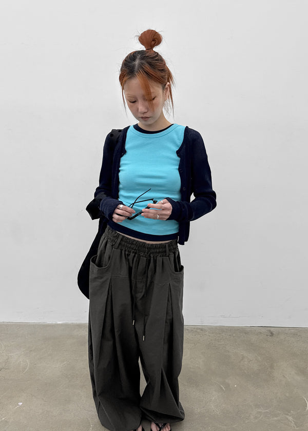 Purehi Linen Round Knit Cardigan