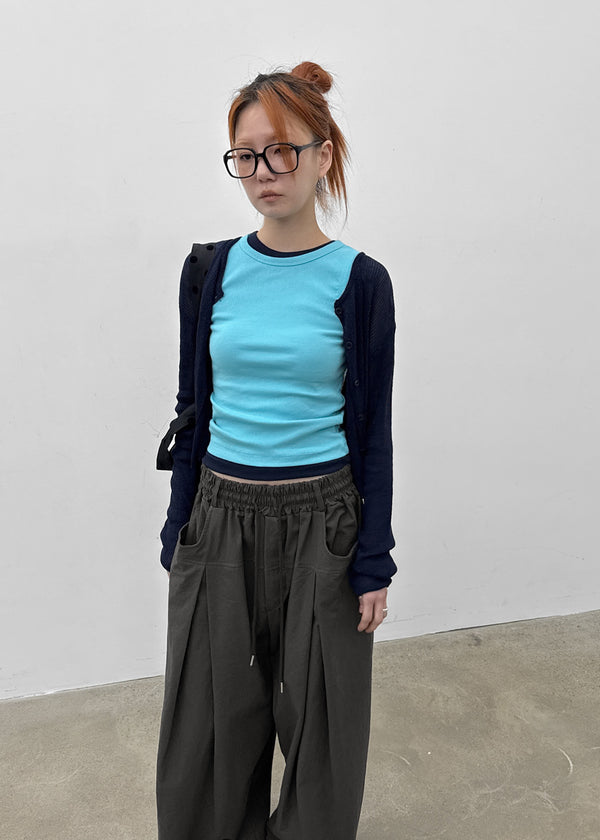 Purehi Linen Round Knit Cardigan