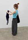 (UNISEX) Eiko Pintuck Wide Elastic Waist Pants