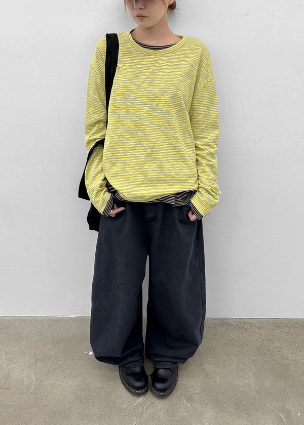 (UNISEX) Smeuker Striped Long Sleeve Tee