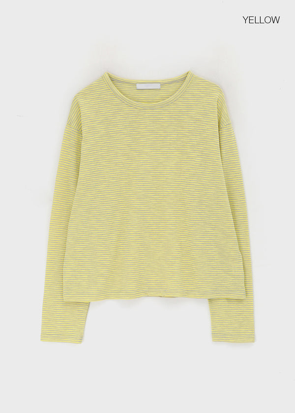 (UNISEX) Smeuker Striped Long Sleeve Tee