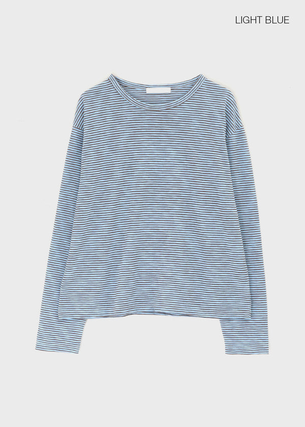 (UNISEX) Smeuker Striped Long Sleeve Tee