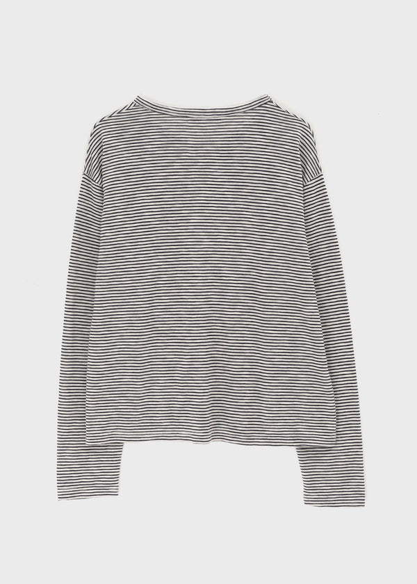 (UNISEX) Smeuker Striped Long Sleeve Tee