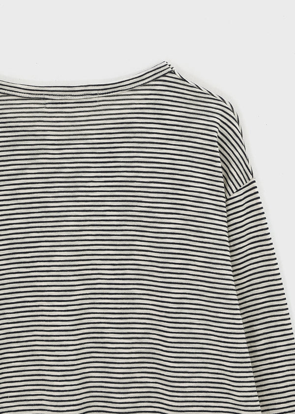 (UNISEX) Smeuker Striped Long Sleeve Tee