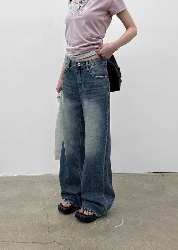 Wisyou Wide Bootcut Denim Pants