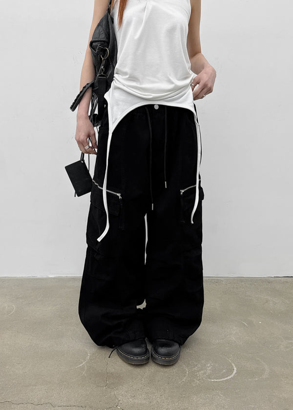 (UNISEX) Hitchler Washed Wide Cargo Pants