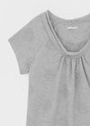 Mekki Dot Strap Off-shoulder Short Sleeve Tee