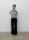 Cuncring Strap Cargo Bootcut Pants