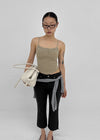 Shupong Henley Neck Lace Crop Sleeveless (Built-in Cap)