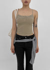 Shupong Henley Neck Lace Crop Sleeveless (Built-in Cap)