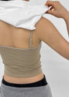 Shupong Henley Neck Lace Crop Sleeveless (Built-in Cap)
