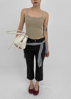 Shupong Henley Neck Lace Crop Sleeveless (Built-in Cap)