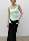 Colme Square Neck Slim Long Sleeveless