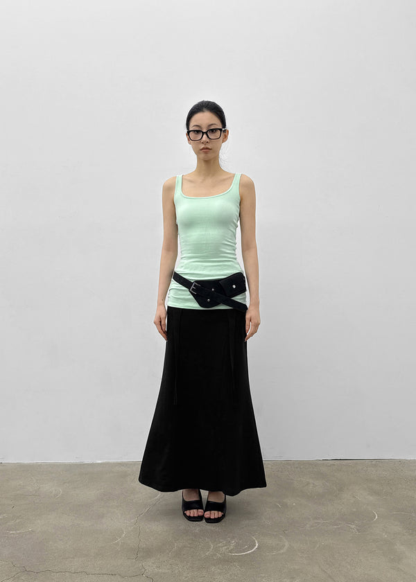 Colme Square Neck Slim Long Sleeveless