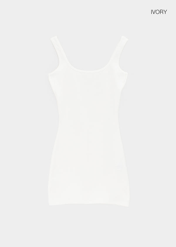 Colme Square Neck Slim Long Sleeveless