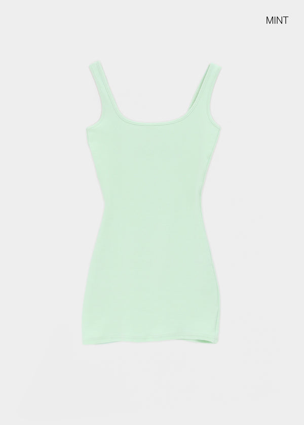 Colme Square Neck Slim Long Sleeveless