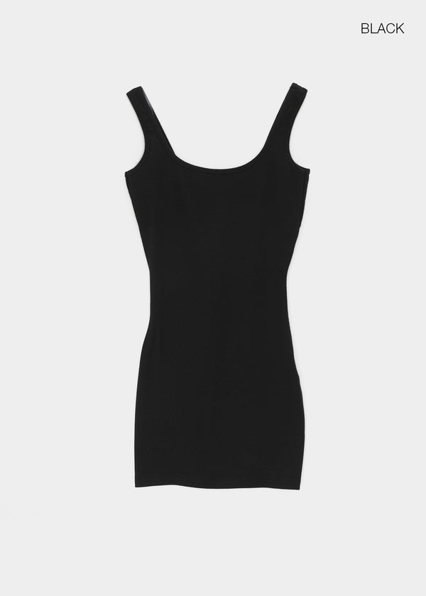 Colme Square Neck Slim Long Sleeveless