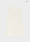 Cantut Shirred Ribbon Nylon Mini Dress