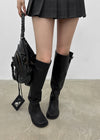 Lovt Leather Buckle Long Boots