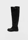 Lovt Leather Buckle Long Boots