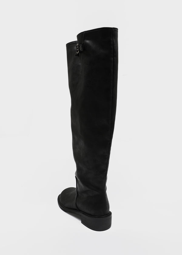 Lovt Leather Buckle Long Boots