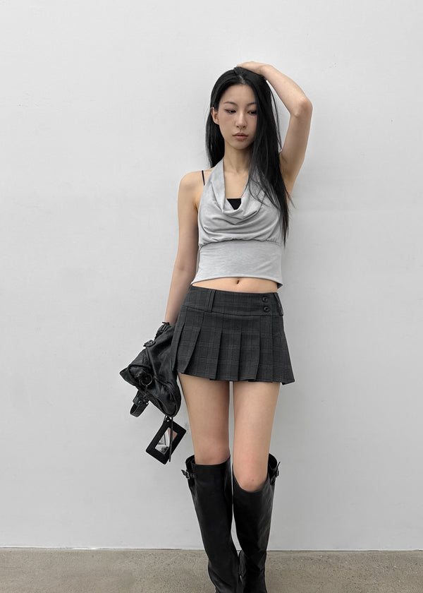 Tom Lee Check Pleated Miniskirt