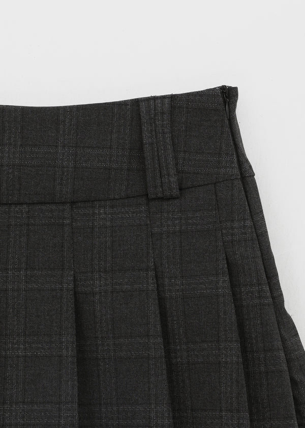 Tom Lee Check Pleated Miniskirt