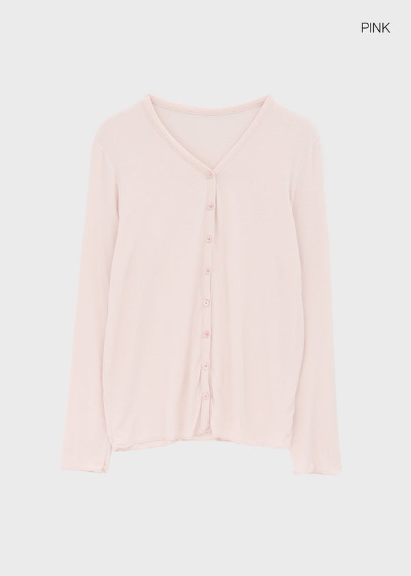 Tipol V-neck Tencel Long Cardigan