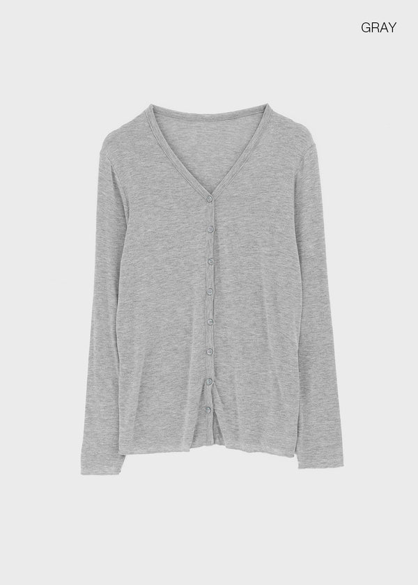 Tipol V-neck Tencel Long Cardigan