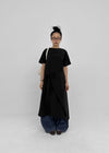 Hellos Nylon Short Sleeve Wrap Long Dress