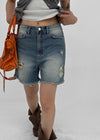 Kallang Tin-washed Damaged Denim Shorts
