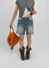 Kallang Tin-washed Damaged Denim Shorts