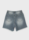 Kallang Tin-washed Damaged Denim Shorts