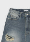 Kallang Tin-washed Damaged Denim Shorts