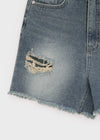 Kallang Tin-washed Damaged Denim Shorts