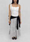 Shupong Henley Neck Lace Crop Sleeveless (Built-in Cap)