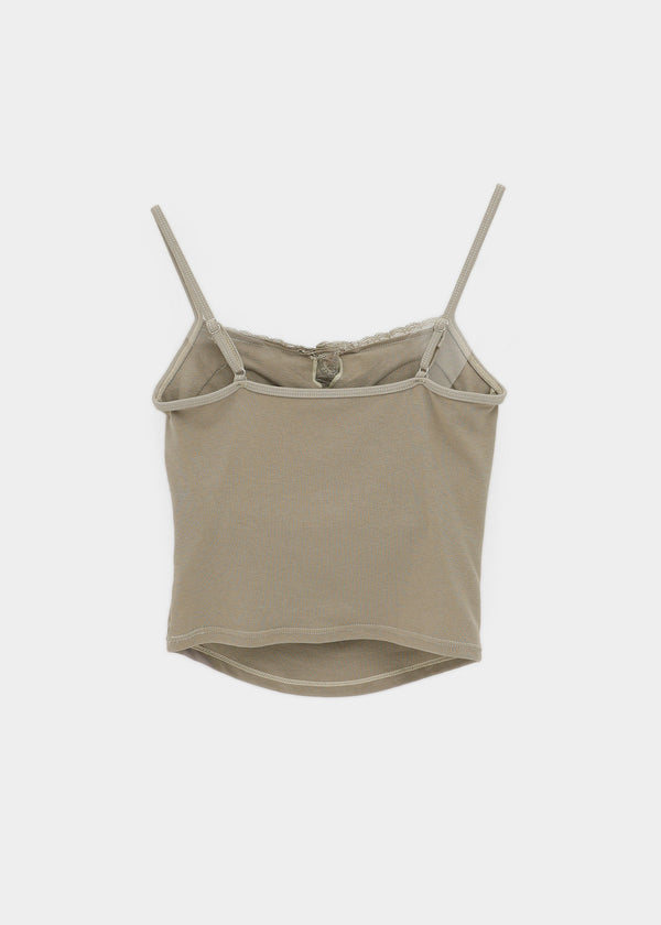 Shupong Henley Neck Lace Crop Sleeveless (Built-in Cap)