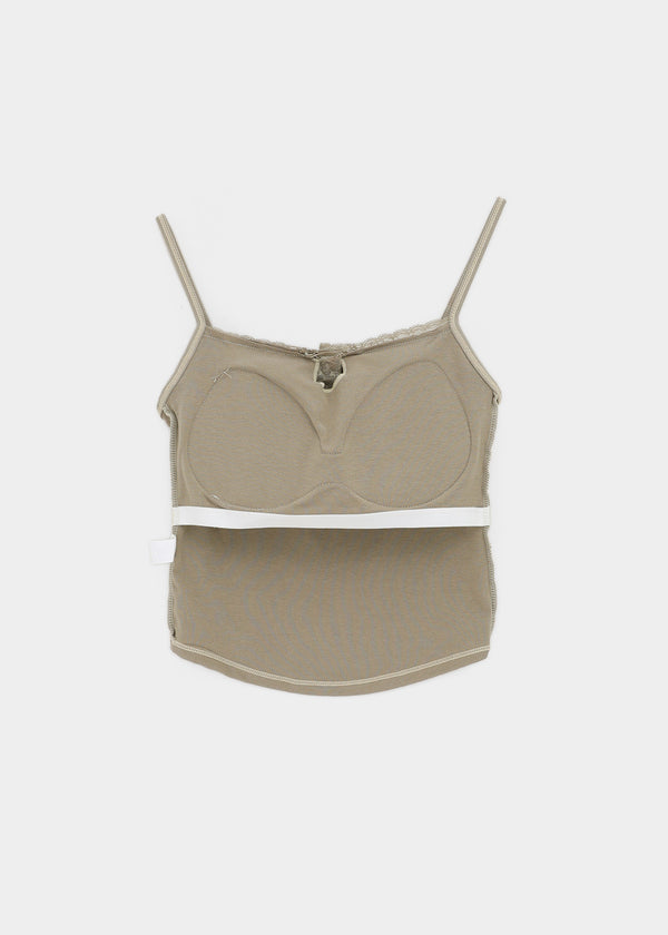 Shupong Henley Neck Lace Crop Sleeveless (Built-in Cap)
