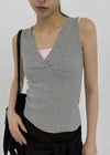 Forete V-neck Wrap Sleeveless Top