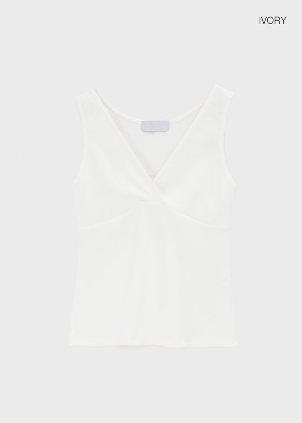Forete V-neck Wrap Sleeveless Top