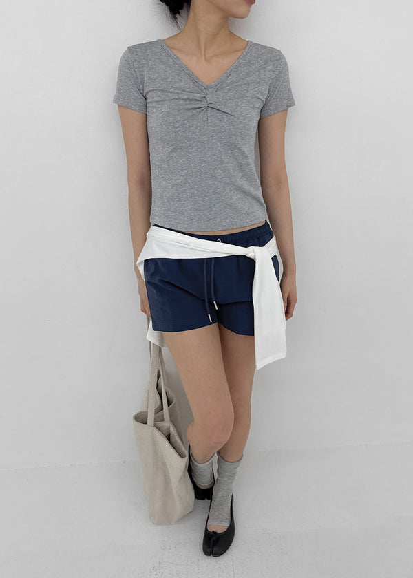 Picoten Twist V-neck Short Sleeve Tee